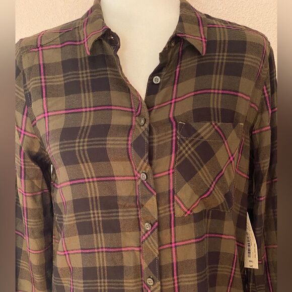 Arizona Juniors Womens Long Sleeve Regular Fit Button-Down Shirt - Picture 5 of 15